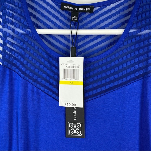 Cable & Gauge mesh High Neck tunic tank top - Picture 3 of 8